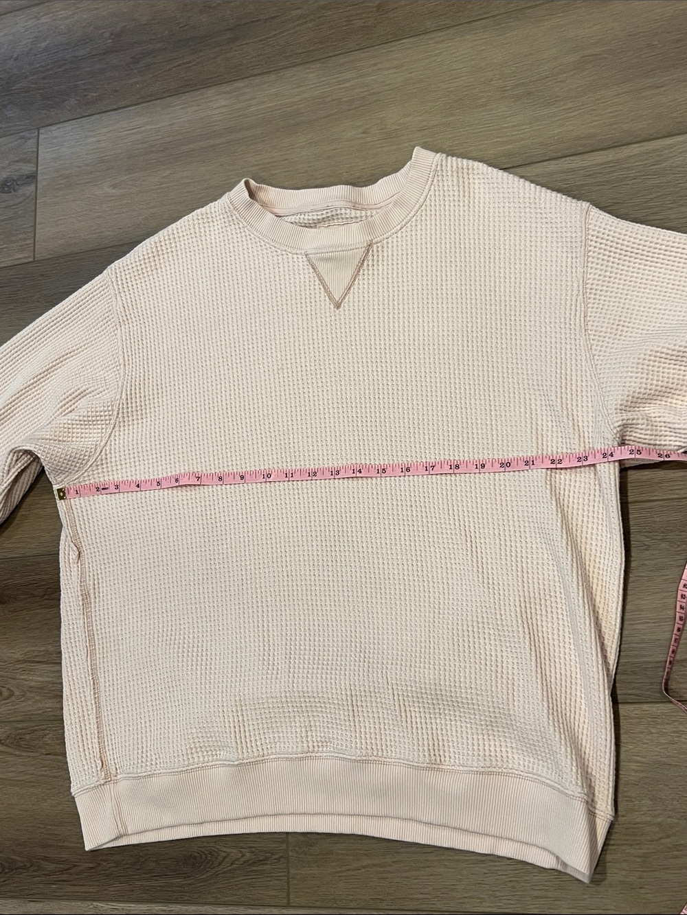 Aerie Light Pink Waffle Crewneck Oversized Sweater Size Large - Picture 5 of 10